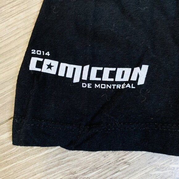 Comic Con Superhero T-shirt Graphic Print Tee Unisex S Black Montreal 2014 - Picture 3 of 9